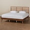 Baxton Studio Shiro Mid-Century Modern Ash Walnut Finished Wood King Size Platform Bed 182-11107-9409-Zoro - alternate 4